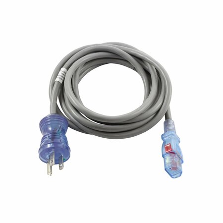 AC WORKS 10ft 13 Amp 125 Volt 16/3 Medical-Hospital Grade Power Cord with Locking IEC C13 MD170-AL